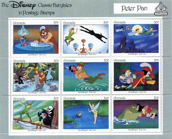 Walt Disney Classic Fairytales in Postage Stamps Peter Pan