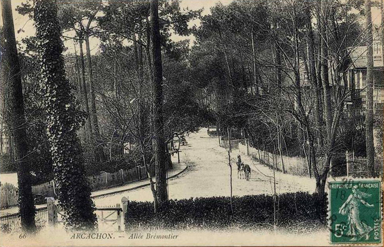 Arcachon Ville d'hiver Allée Brémontier old postcard 1912