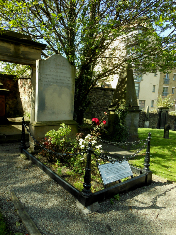Canongate kirkyard Robert Fergusson's grave © 2012 Scotiana