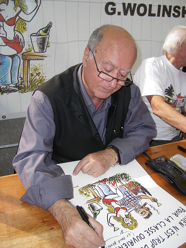 Cartoonist Wolinski at fête de L'Humanité 2007-02