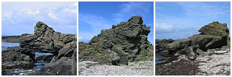 Big rocks standing guard on the Kintyre seashore © 2004 Scotiana