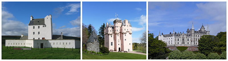 Corgaff, Craigievar and Dunrobin castles - Scotland © 2017 Scotiana