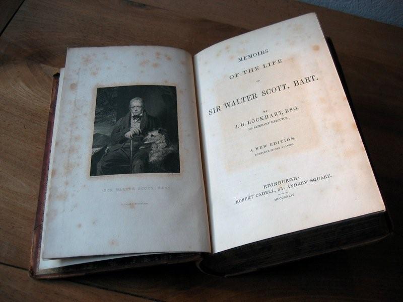 Memoirs of the Life of Sir Walter Scott, Bart Lockhart one-volume 1845 edition Robert Cadell, Edinburgh