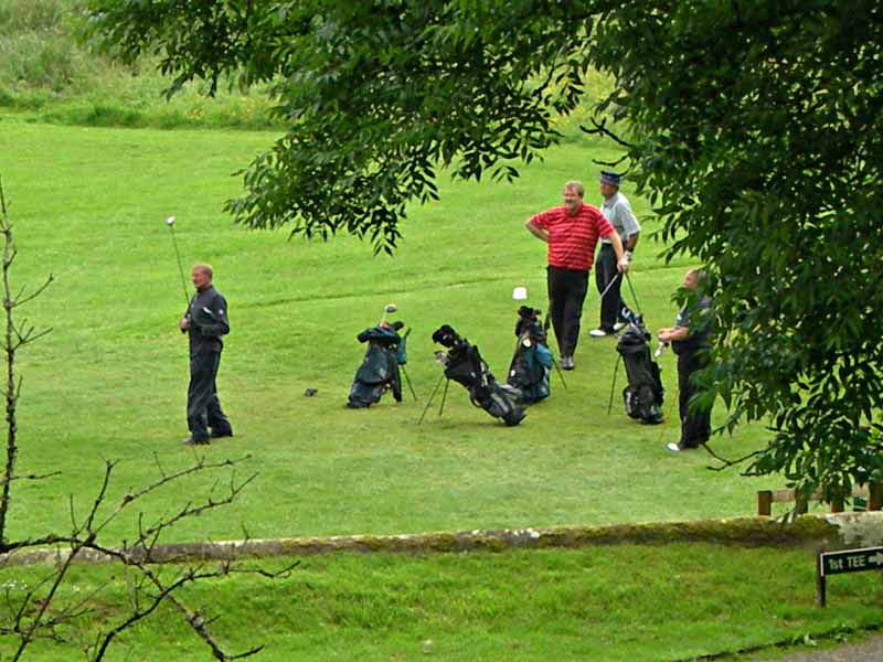Playing golf at Hoddam Castle Dumfries and Galloway Scotland © 2006 Scotiana