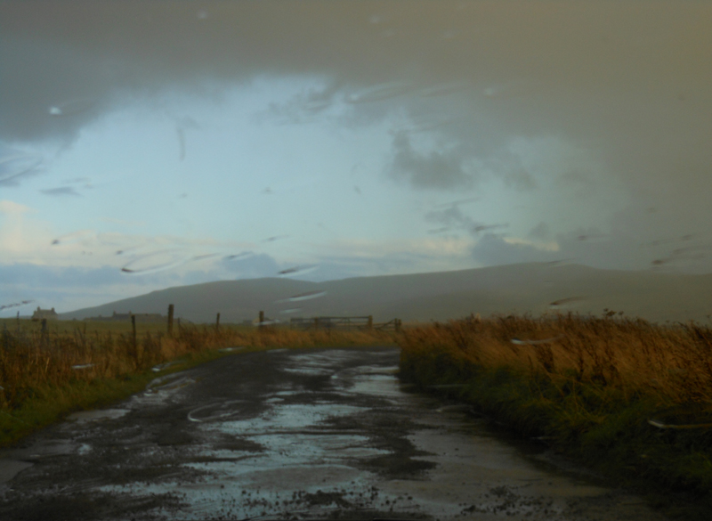 Orkney road on a rainy autumn day © 2012 Scotiana