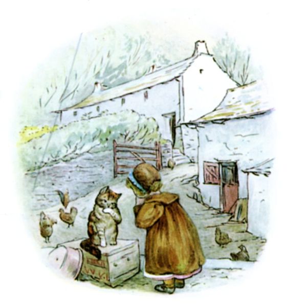 Beatrix Potter's illustration of Little-Town farm in 'Mrs Tiggy-Winkle'