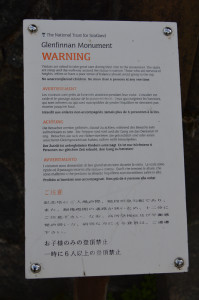 Glenfinnan tower warning DSC_6406