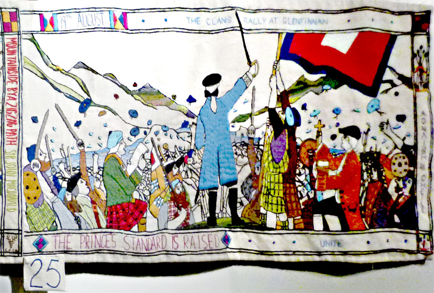 The Prestonpans Tapestry  panel 25 raising the standard © 2013 Scotiana