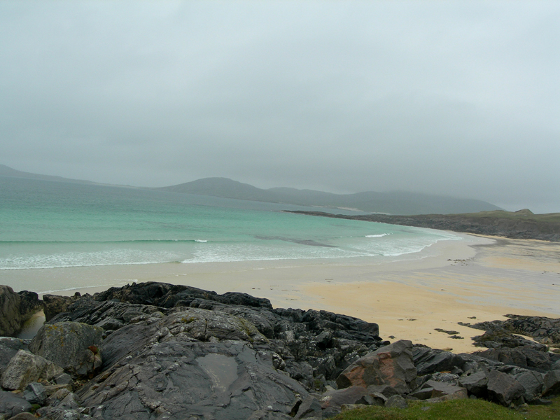 Blue waters and pink sands in Harris Outer Hebrides © 2000 Scotiana