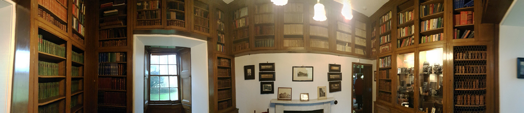 Thirlestane Castle panoramic view of the small Library © 2019 Scotiana