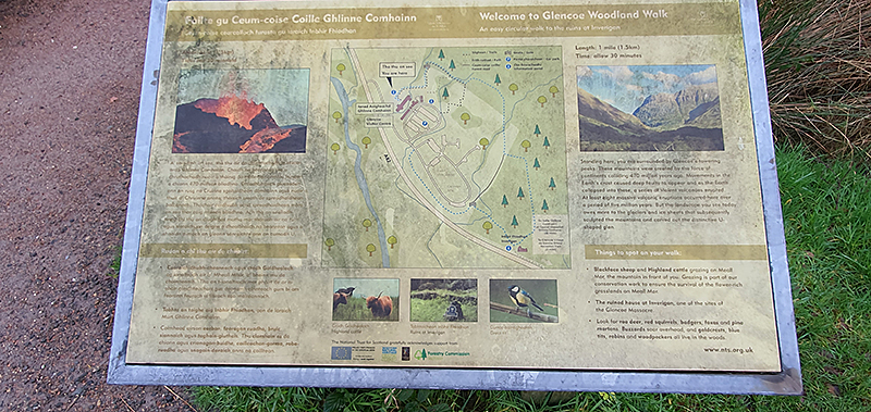 Glencoe Woodland Walk information panel