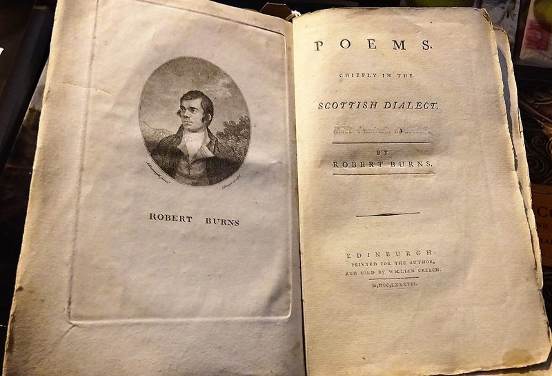 Poems, Chiefly in the Scottish Dialect by Robert Burns 1787 edition © Rosser1954 on Wikimedia