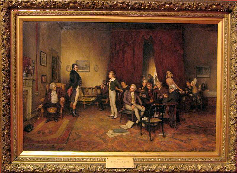 'The Meeting of Burns and Scott' - painting by Charles Hardie1893 - Dunedin Public Art Gallery